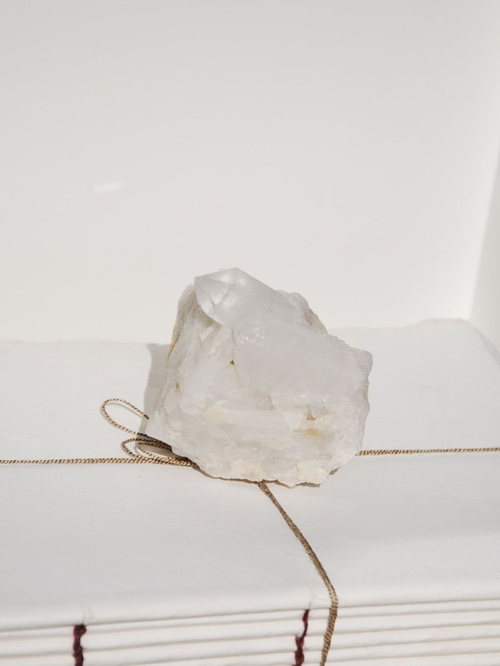 clear quartz cluster with natural point