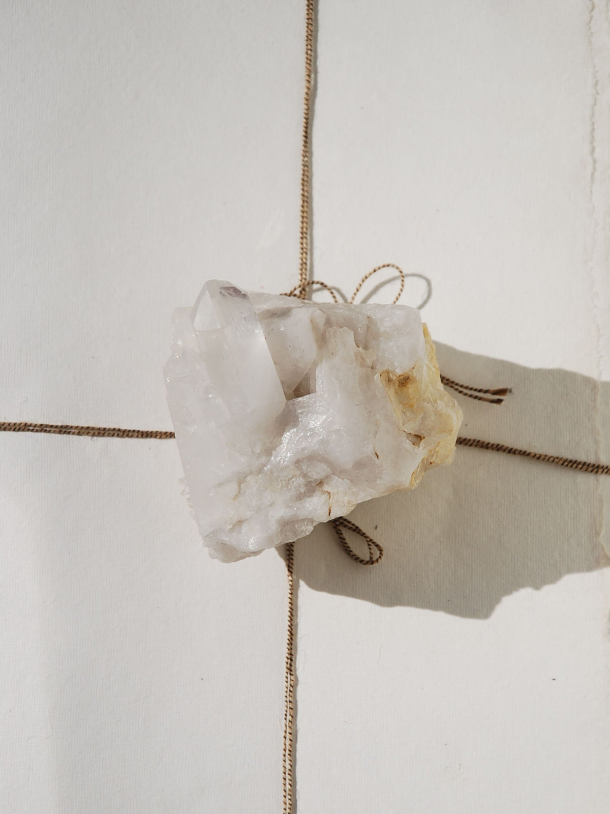clear quartz cluster with natural point